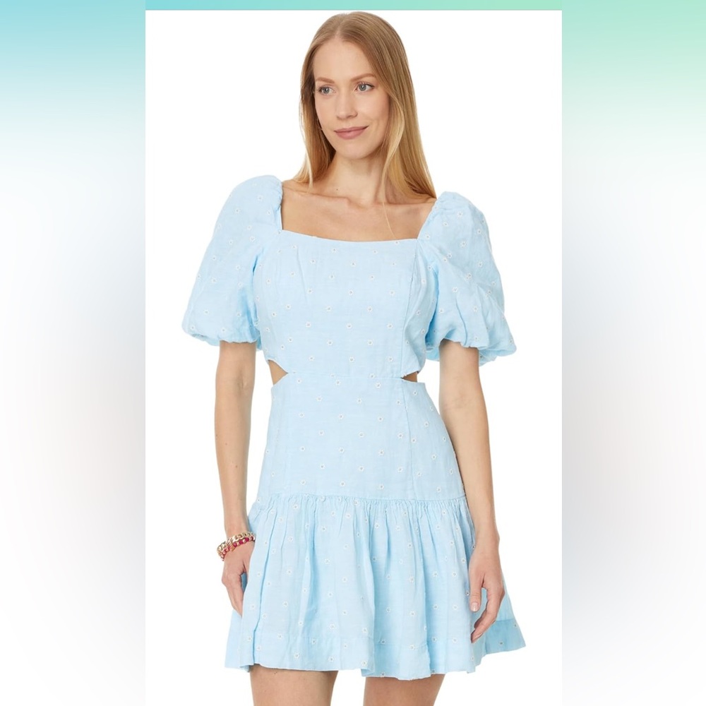 Lilly Pulitzer baby blue bubble sleeve dress. NWT size 8